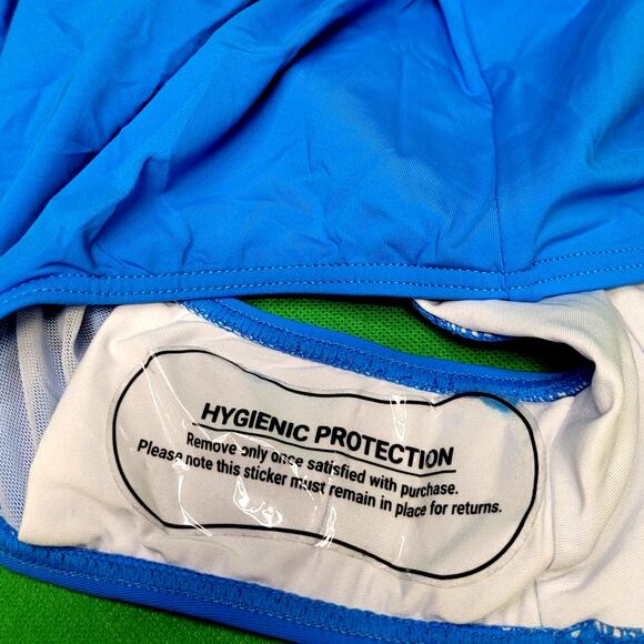 Yonique Plus Size, One Piece Tummy Control, Ruffles, Blue 18W (18 Plus) - Picture 6 of 7